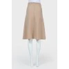 Sand-coloured A-line skirt with tag