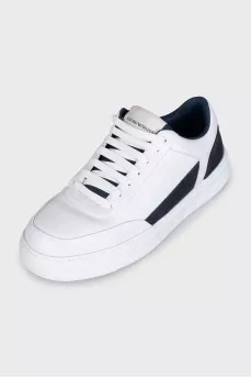 Men's leather sneakers with contrasting inserts