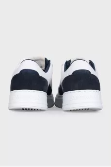 Men's leather sneakers with contrasting inserts