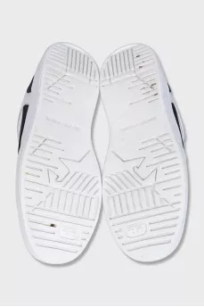 Men's leather sneakers with contrasting inserts