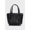 Leather bag with metal details