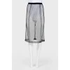 Sheer midi skirt with beads and tag