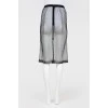 Sheer midi skirt with beads and tag