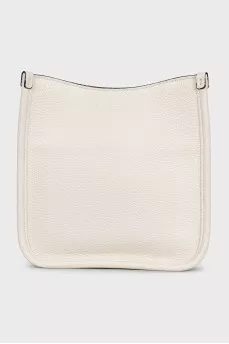 White leather bag with silver hardware