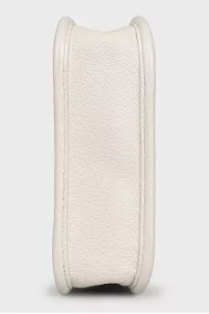 White leather bag with silver hardware