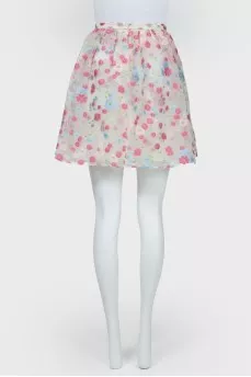 Sun skirt with embroidered flowers