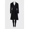 Black fitted button-down coat