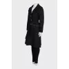 Black fitted button-down coat