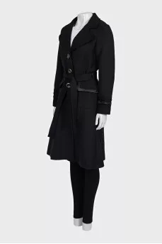 Black fitted button-down coat