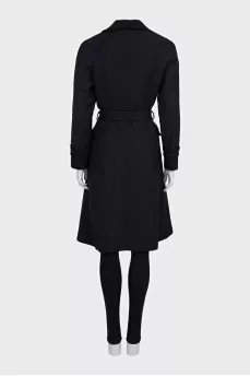 Black fitted button-down coat