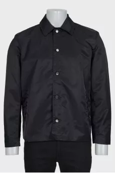 Men's black button-down jacket
