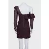 One-shoulder dress decorated with a frill