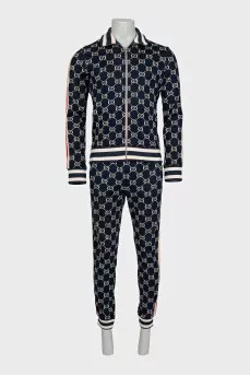Men's suit with trousers in a signature print