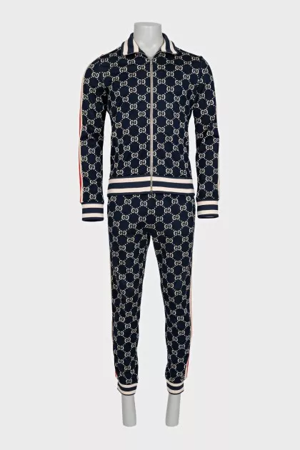 Men's suit with trousers in a signature print
