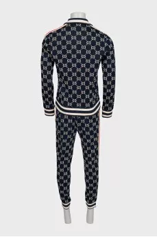 Men's suit with trousers in a signature print
