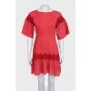 Red dress with perforations