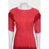 Red dress with perforations