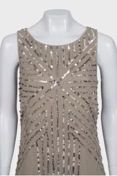 Straight-cut dress with sequins
