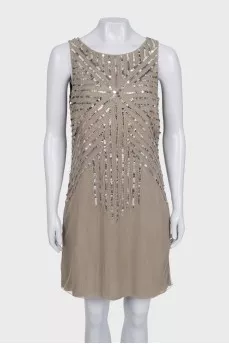 Straight-cut dress with sequins