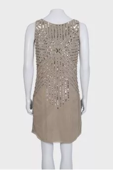 Straight-cut dress with sequins