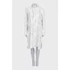 Straight dress with printed buttons