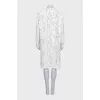 Straight dress with printed buttons