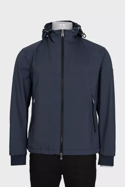 Men's windbreaker with a detachable hood