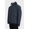 Men's windbreaker with a detachable hood