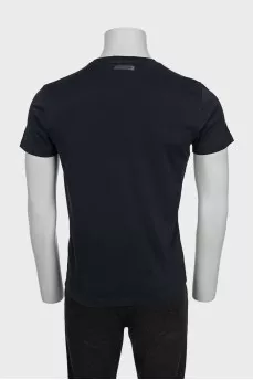 Men's T-shirt decorated with patches
