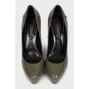 Patent leather platform heels