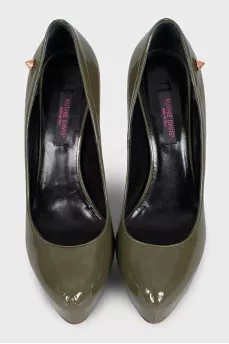 Patent leather platform heels