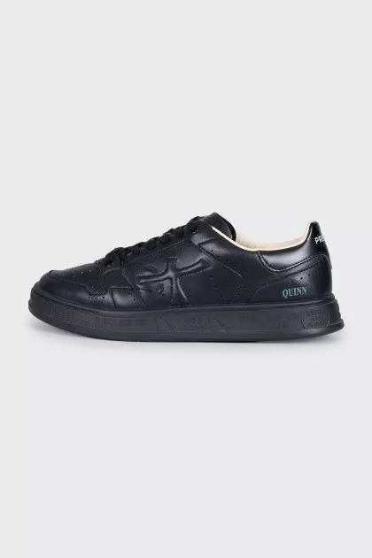 Black leather sneakers