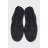 Black leather sneakers