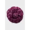 Camellia-shaped textile brooch