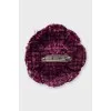 Camellia-shaped textile brooch