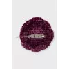 Camellia-shaped textile brooch