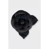 Black textile brooch