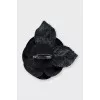Black textile brooch