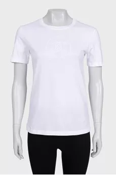 White T-shirt with a signature print