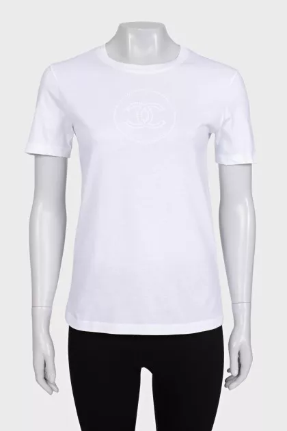 White T-shirt with a signature print