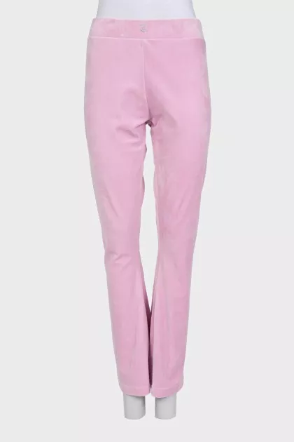 Pink sweatpants with rhinestones