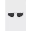 White sunglasses with brand logo