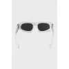 White sunglasses with brand logo