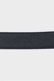 Black skinny belt with logo