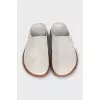 Gray suede clogs