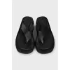Ginza leather and suede slides