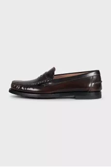 Dark brown leather loafers