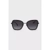 Black sunglasses with rhinestones and logo