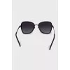 Black sunglasses with rhinestones and logo