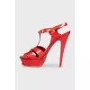Tribute red leather sandals